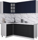 Миниатюра изображения товара Кухонный гарнитур Интерлиния Мила Деко 1.2x2.0 (черный/индиго/белый гранит)