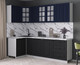 Миниатюра изображения товара Кухонный гарнитур Интерлиния Мила Деко 1.2x2.4 (черный/индиго/белый гранит)