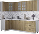 Миниатюра изображения товара Кухонный гарнитур Интерлиния Мила Деко 1.2x2.6 (дуб вотан/дуб вотан/белый гранит)