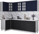Миниатюра изображения товара Кухонный гарнитур Интерлиния Мила Деко 1.2x2.6 (черный/индиго/белый гранит)