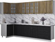 Миниатюра изображения товара Кухонный гарнитур Интерлиния Мила Деко 1.2x3.0 (черный/дуб вотан/белый гранит)