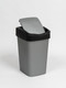 Миниатюра изображения товара Мусорное ведро Violet Tandem с подвижной крышкой / 843558 (35л, сер.металлик/черный)