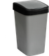 Миниатюра изображения товара Мусорное ведро Violet Tandem с подвижной крышкой / 843558 (35л, сер.металлик/черный)