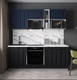 Миниатюра изображения товара Кухонный гарнитур Интерлиния Мила Деко 2.0 (черный/индиго/белый гранит)