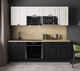Миниатюра изображения товара Кухонный гарнитур Интерлиния Мила Деко 2.2 (черный/белый/дуб бунратти)