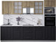 Миниатюра изображения товара Кухонный гарнитур Интерлиния Мила Деко 2.8 (черный/дуб вотан/белый гранит)