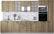 Миниатюра изображения товара Кухонный гарнитур Интерлиния Мила Деко 3.4 (дуб вотан/дуб вотан/белый гранит)
