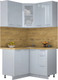 Миниатюра изображения товара Кухонный гарнитур Интерлиния Мила Пластик 1.2x1.2 (туманный глянец/туманный глянец/дуб бунратти)