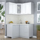 Миниатюра изображения товара Кухонный гарнитур Интерлиния Мила Пластик 1.2x1.3 (белый глянец/туманный глянец/опал светлый)