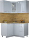 Миниатюра изображения товара Кухонный гарнитур Интерлиния Мила Пластик 1.2x1.3 (туманный глянец/туманный глянец/дуб бунратти)