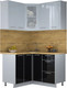 Миниатюра изображения товара Кухонный гарнитур Интерлиния Мила Пластик 1.2x1.3 (туманный глянец/черный глянец/дуб бунратти)