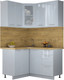 Миниатюра изображения товара Кухонный гарнитур Интерлиния Мила Пластик 1.2x1.4 (туманный глянец/туманный глянец/дуб бунратти)