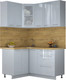 Миниатюра изображения товара Кухонный гарнитур Интерлиния Мила Пластик 1.2x1.5 (туманный глянец/туманный глянец/дуб бунратти)