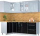 Миниатюра изображения товара Кухонный гарнитур Интерлиния Мила Пластик 1.2x2.3 (туманный глянец/черный глянец/дуб бунратти)