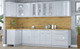 Миниатюра изображения товара Кухонный гарнитур Интерлиния Мила Пластик 1.2x3.0 (туманный глянец/туманный глянец/дуб бунратти)