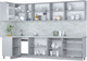 Миниатюра изображения товара Кухонный гарнитур Интерлиния Мила Пластик 1.2x3.1 (ваниль глянец/туманный глянец/белый гранит)