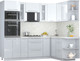 Миниатюра изображения товара Кухонный гарнитур Интерлиния Мила Пластик 1.68x2.4 PR (белый глянец/туманный глянец/опал светлый)