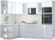 Миниатюра изображения товара Кухонный гарнитур Интерлиния Мила Пластик 1.68x2.6 LV (белый глянец/туманный глянец/опал светлый)