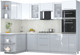 Миниатюра изображения товара Кухонный гарнитур Интерлиния Мила Пластик 1.68x2.8 LV (белый глянец/туманный глянец/опал светлый)