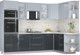Миниатюра изображения товара Кухонный гарнитур Интерлиния Мила Пластик 1.68x2.8 PR (туманный глянец/антрацит/бискайская сосна)