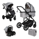 Миниатюра изображения товара Детская универсальная коляска Farfello Sola Trio Comfort 3 в 1 / SOLA-8 (серебристый/серый)