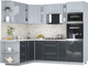 Миниатюра изображения товара Кухонный гарнитур Интерлиния Мила Пластик 1.88x2.4 LV (туманный глянец/антрацит/бискайская сосна)
