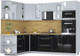 Миниатюра изображения товара Кухонный гарнитур Интерлиния Мила Пластик 1.88x2.6 LV (туманный глянец/черный глянец/дуб бунратти)