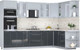 Миниатюра изображения товара Кухонный гарнитур Интерлиния Мила Пластик 1.88x3.0 PR (туманный глянец/антрацит/бискайская сосна)