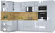 Миниатюра изображения товара Кухонный гарнитур Интерлиния Мила Пластик 1.88x3.2 LV (туманный глянец/туманный глянец/дуб бунратти)
