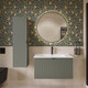 Миниатюра изображения товара Тумба с умывальником Lauter Melisa 80 + Alton 82 (серо-зеленый п/мат, три ручки в комплекте)
