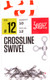 Миниатюра изображения товара Набор вертлюгов рыболовных Lucky John Pro Series Crossline Swivel 012 / LJP5108-012 (10шт)