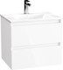 Миниатюра изображения товара Тумба с умывальником Lauter Mia 60 + Alton 61 (белый глянец)