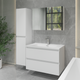 Миниатюра изображения товара Тумба с умывальником Lauter Mia 80 + Alton 82 (белый глянец)