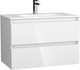 Миниатюра изображения товара Тумба с умывальником Lauter Mia 80 + Alton 82 (белый глянец)