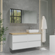 Миниатюра изображения товара Комод для ванной Lauter Mia 60 со столешницей Melisa (белый глянец/цельный дуб)