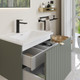 Миниатюра изображения товара Тумба с умывальником Lauter Melisa 60 + Alton 61 (серо-зеленый п/мат, три ручки в комплекте)