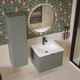 Миниатюра изображения товара Тумба с умывальником Lauter Melisa 60 + Alton 61 (серо-зеленый п/мат, три ручки в комплекте)