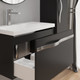 Миниатюра изображения товара Тумба с умывальником Lauter Eva 69 (черный матовый/матовая сталь/искусственный мрамор)