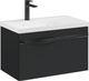 Миниатюра изображения товара Тумба с умывальником Lauter Eva 69 (черный матовый/матовая черная сталь/искусственный мрамор)