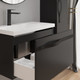 Миниатюра изображения товара Тумба с умывальником Lauter Eva 69 (черный матовый/матовая черная сталь/искусственный мрамор)