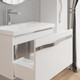 Миниатюра изображения товара Тумба с умывальником Lauter Eva 69 (белый глянец/матовая сталь/искусственный мрамор)