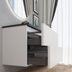 Миниатюра изображения товара Тумба с умывальником Lauter Nelli 90 (бело-серый п/мат/черный)