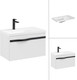 Миниатюра изображения товара Тумба с умывальником Lauter Eva 69 (белый глянец/матовая черная сталь/искусственный мрамор)