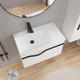 Миниатюра изображения товара Тумба с умывальником Lauter Eva 69 (белый глянец/матовая черная сталь/искусственный мрамор)