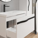 Миниатюра изображения товара Тумба с умывальником Lauter Eva 69 (белый глянец/матовая черная сталь/искусственный мрамор)