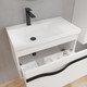 Миниатюра изображения товара Тумба с умывальником Lauter Eva 69 (белый глянец/матовая черная сталь/искусственный мрамор)
