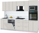 Миниатюра изображения товара Кухонный гарнитур Интерлиния Мила Gloss 2.8-ПМ1 (кашемир/кашемир/белый гранит)