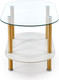 Миниатюра изображения товара Журнальный столик Halmar Ducat (белый мрамор/прозрачный/золото)