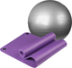 Миниатюра изображения товара Набор для фитнеса Sundays Fitness Коврик IR97506 + Фитбол IR97402-65 (1см, фиолетовый+серебристый)