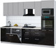 Миниатюра изображения товара Кухонный гарнитур Интерлиния Мила Gloss 2.8-ПМ1 (черный глянец/грей/бискайская сосна)